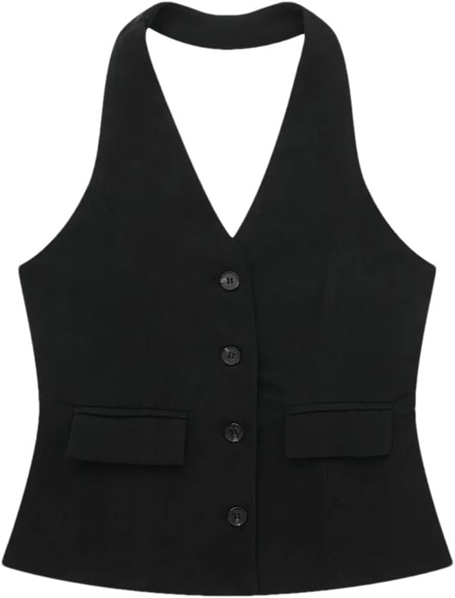 Women's 2-Piece Sleeveless Vest and Wide-Leg Pants Set