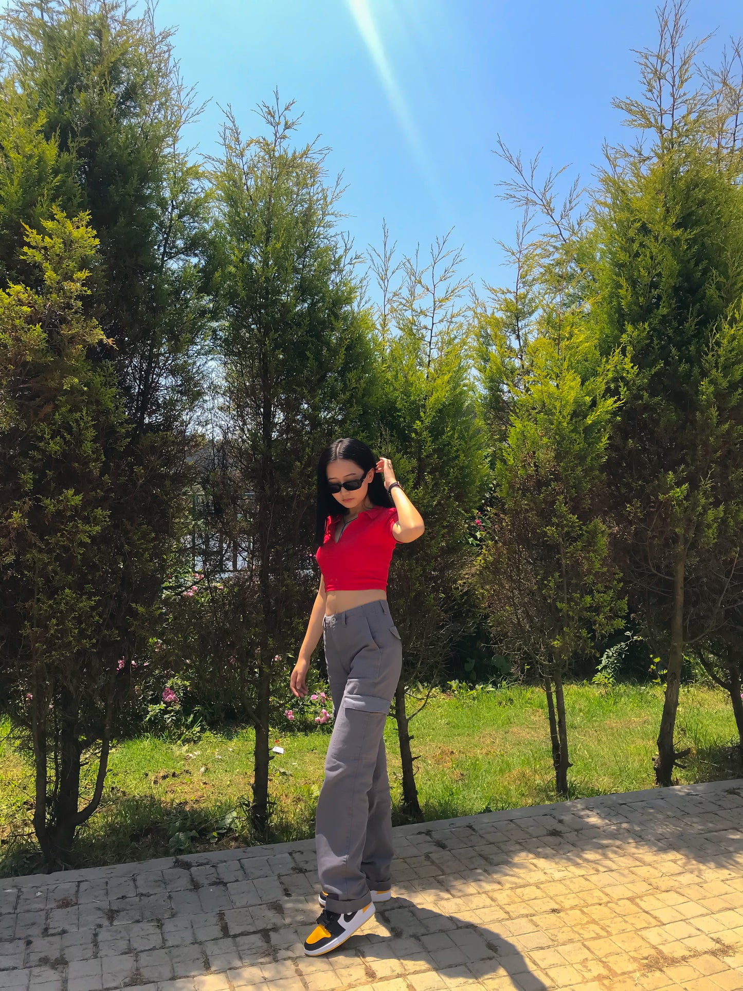 GREY CARGO PANTS