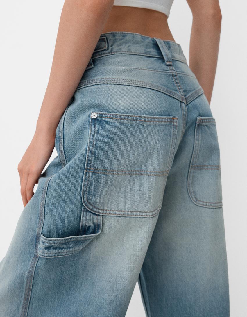 ADJUSTABLE HIGH WAISTED BALLOON FIT JEANS