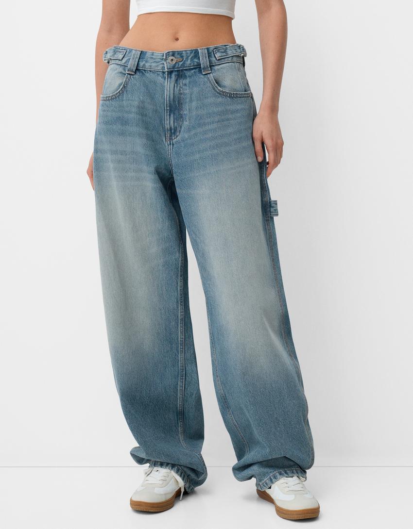 ADJUSTABLE HIGH WAISTED BALLOON FIT JEANS