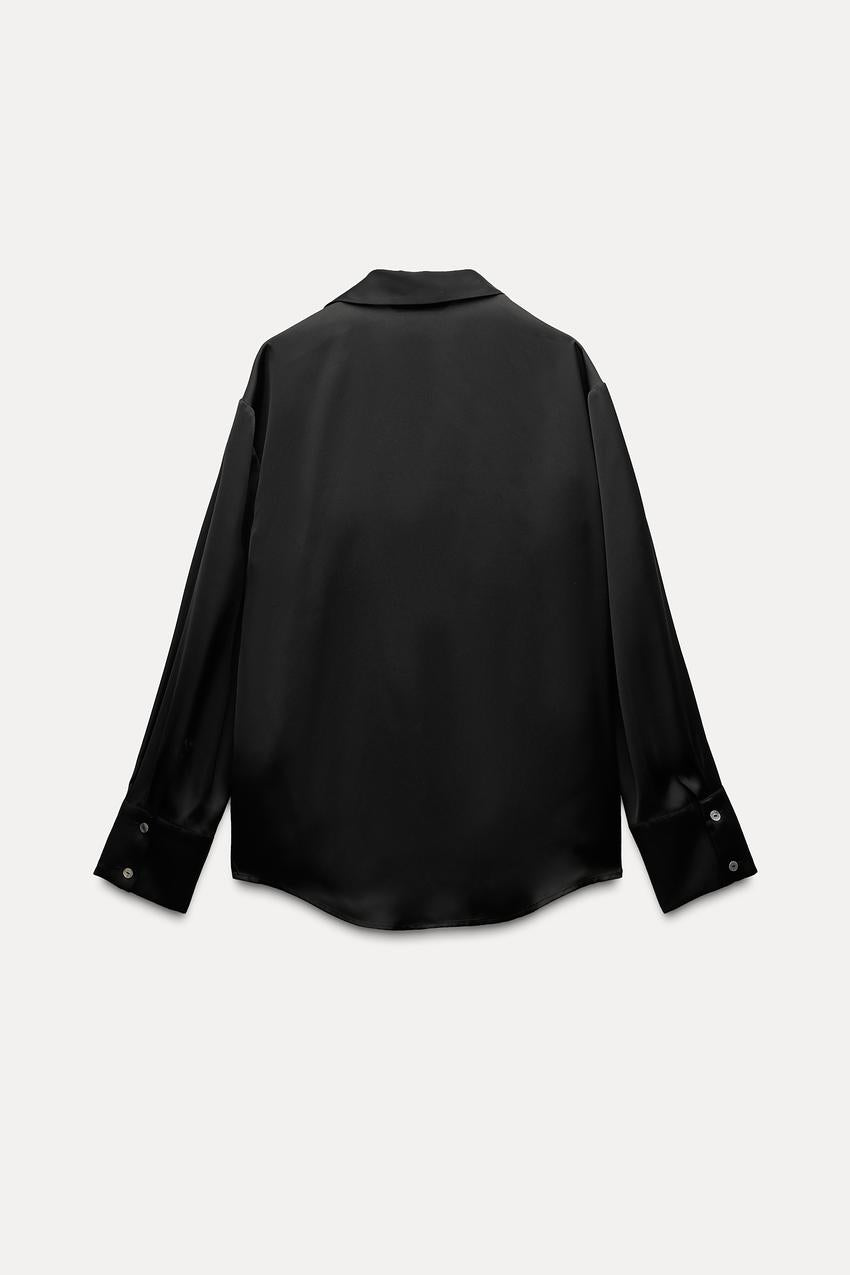 SATIN SHIRT- BLACK