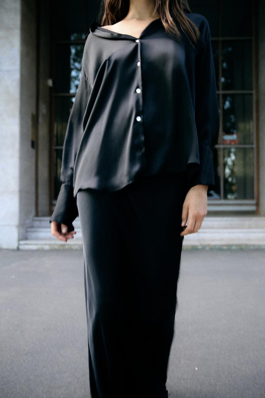 SATIN SHIRT- BLACK