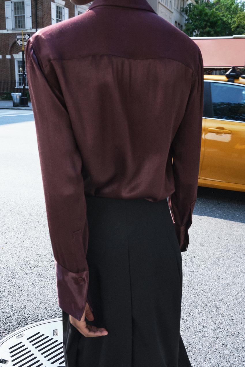 SATIN SHIRT WITH POCKETS