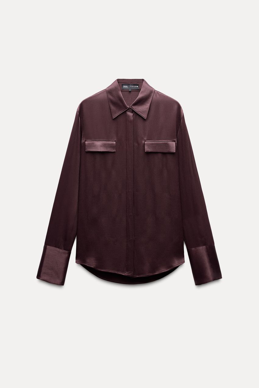 SATIN SHIRT WITH POCKETS