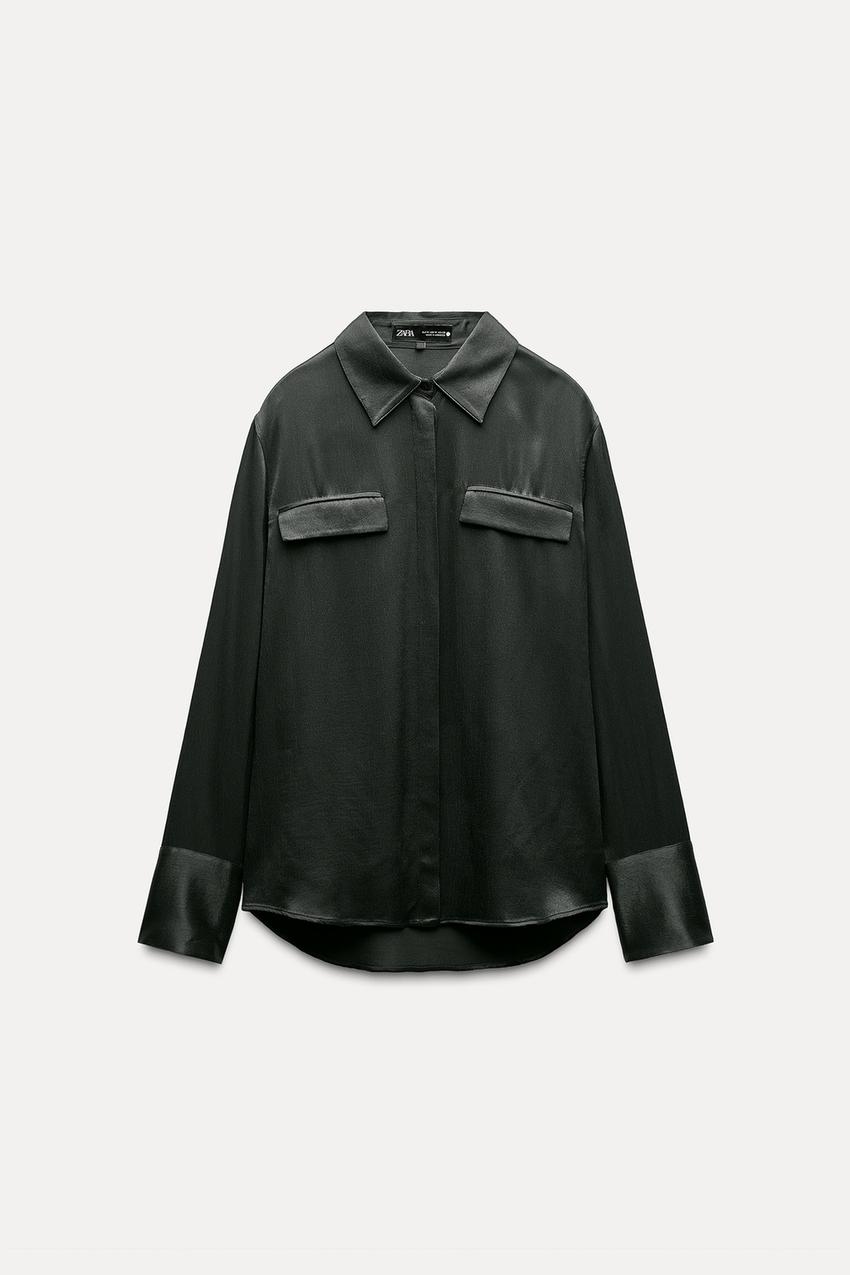 SATIN SHIRT WITH POCKETS