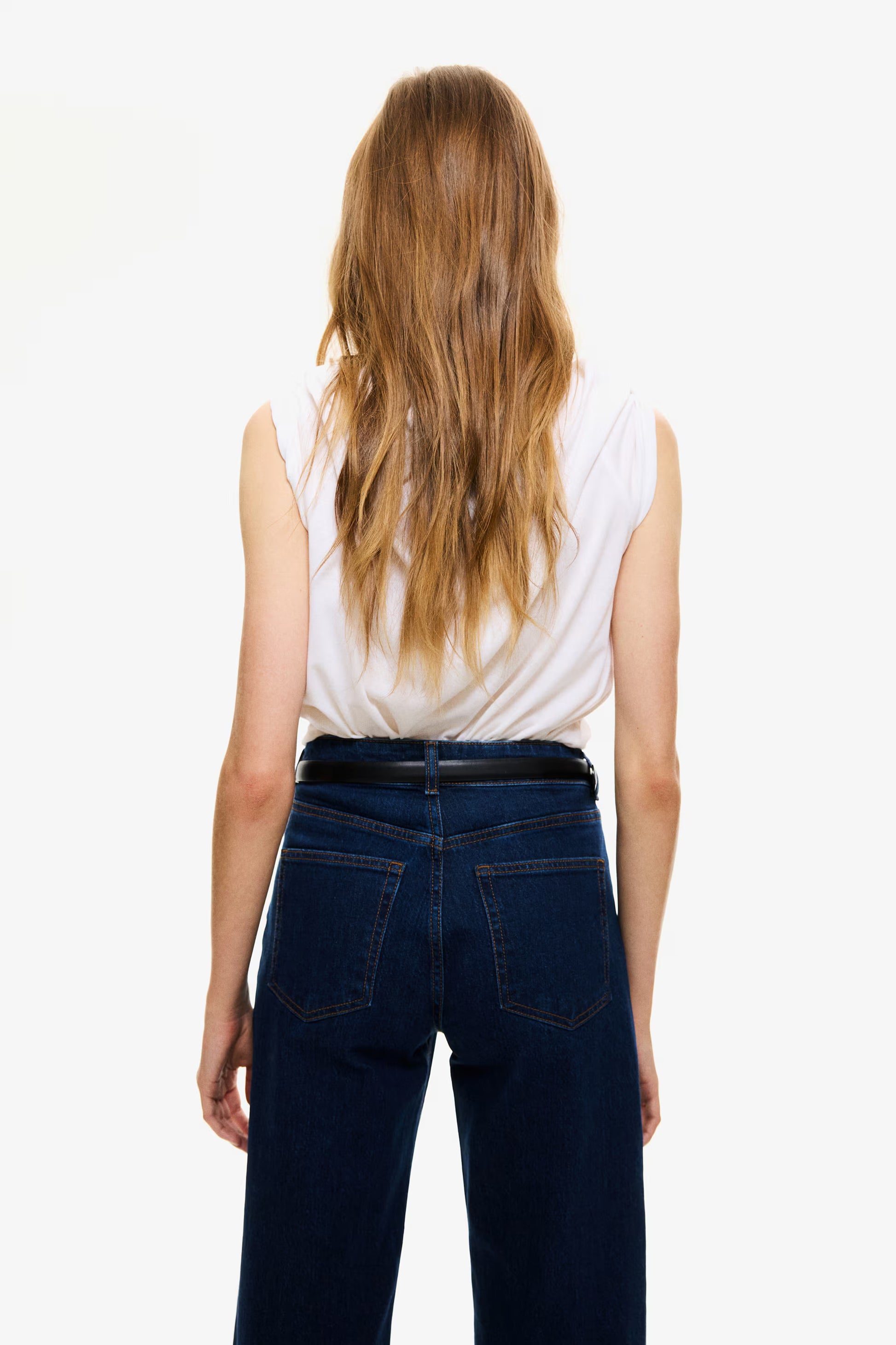 MID BLUE WIDE LEG DENIMS