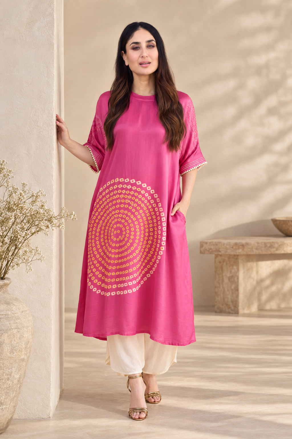 Noor Printed Kaftan Set worn by KAREENA KAPOOR khan  ( 50 Pcs only )