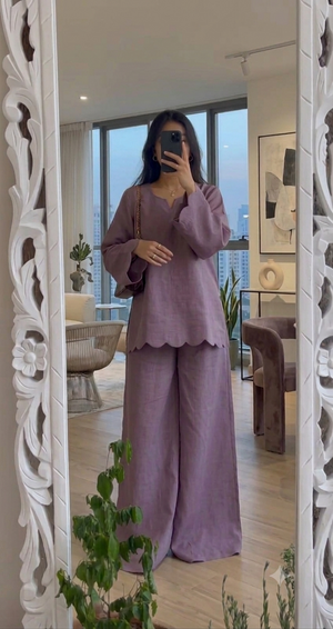 Serene Scalloped Two-Piece Set