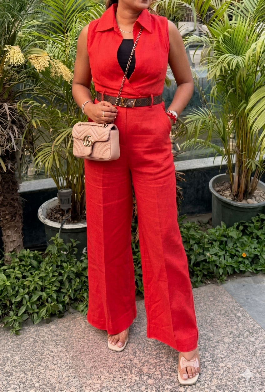 Pure Linen Basic Jumpsuit