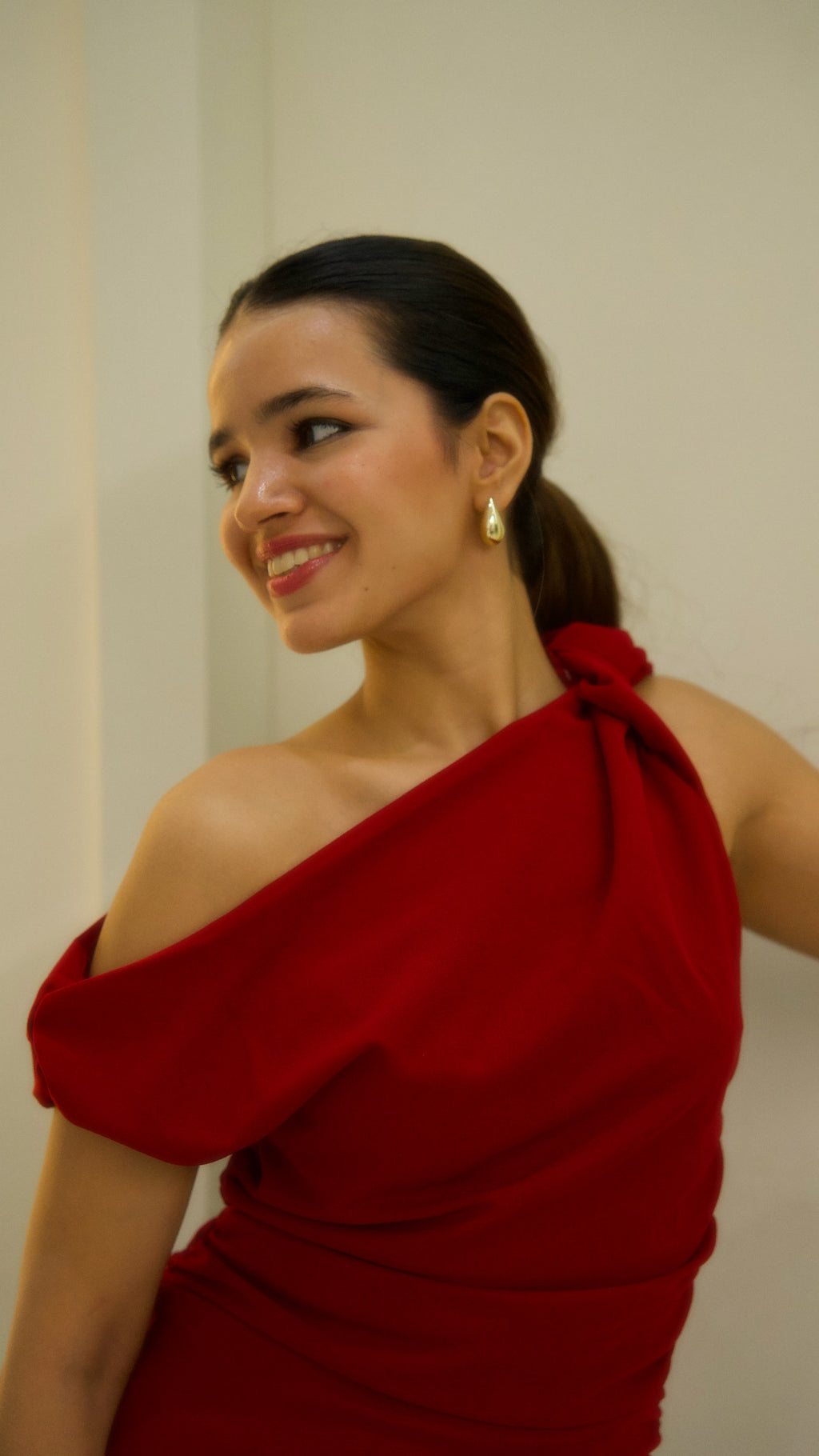 ASYMETRIC MIDI DRESS