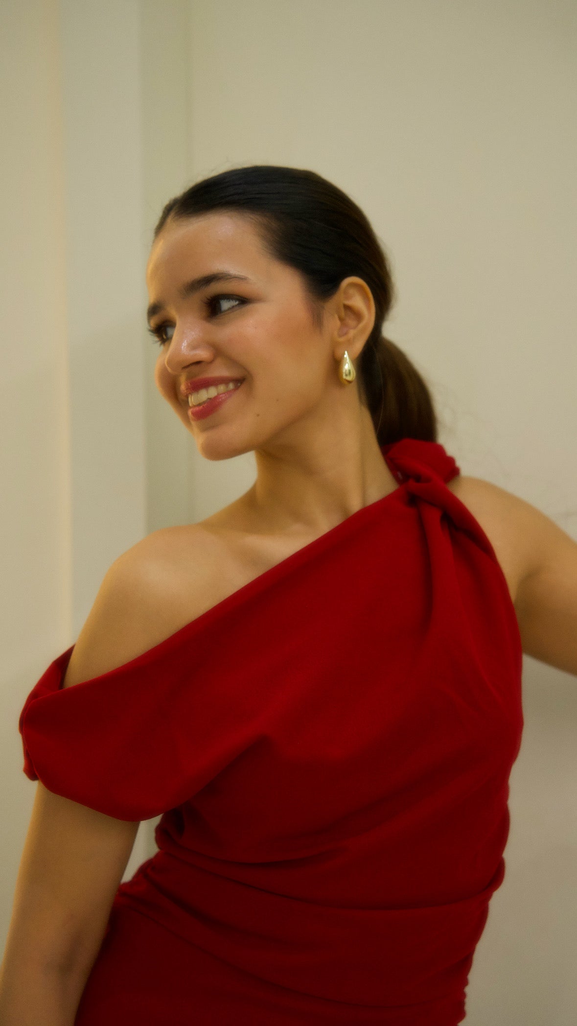 ASYMETRIC MIDI DRESS