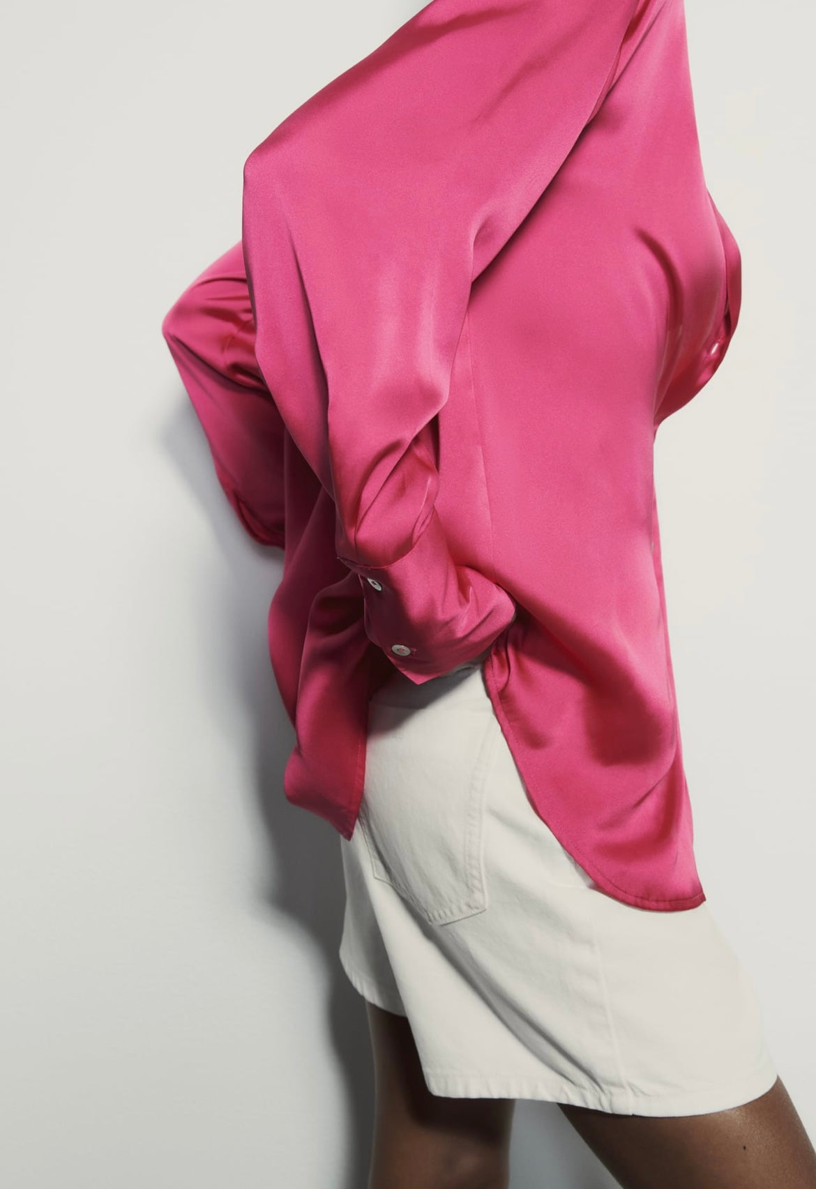 PINK SATIN SHIRT