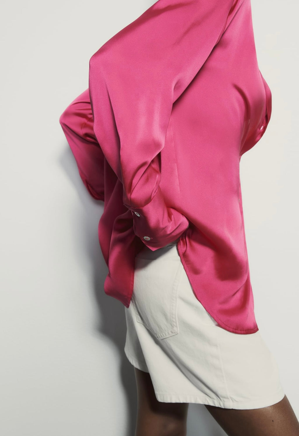 PINK SATIN SHIRT
