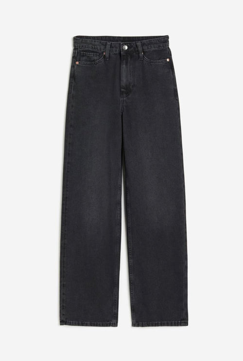 CHARCOAL BLACK STRAIGHT LEG DENIMS