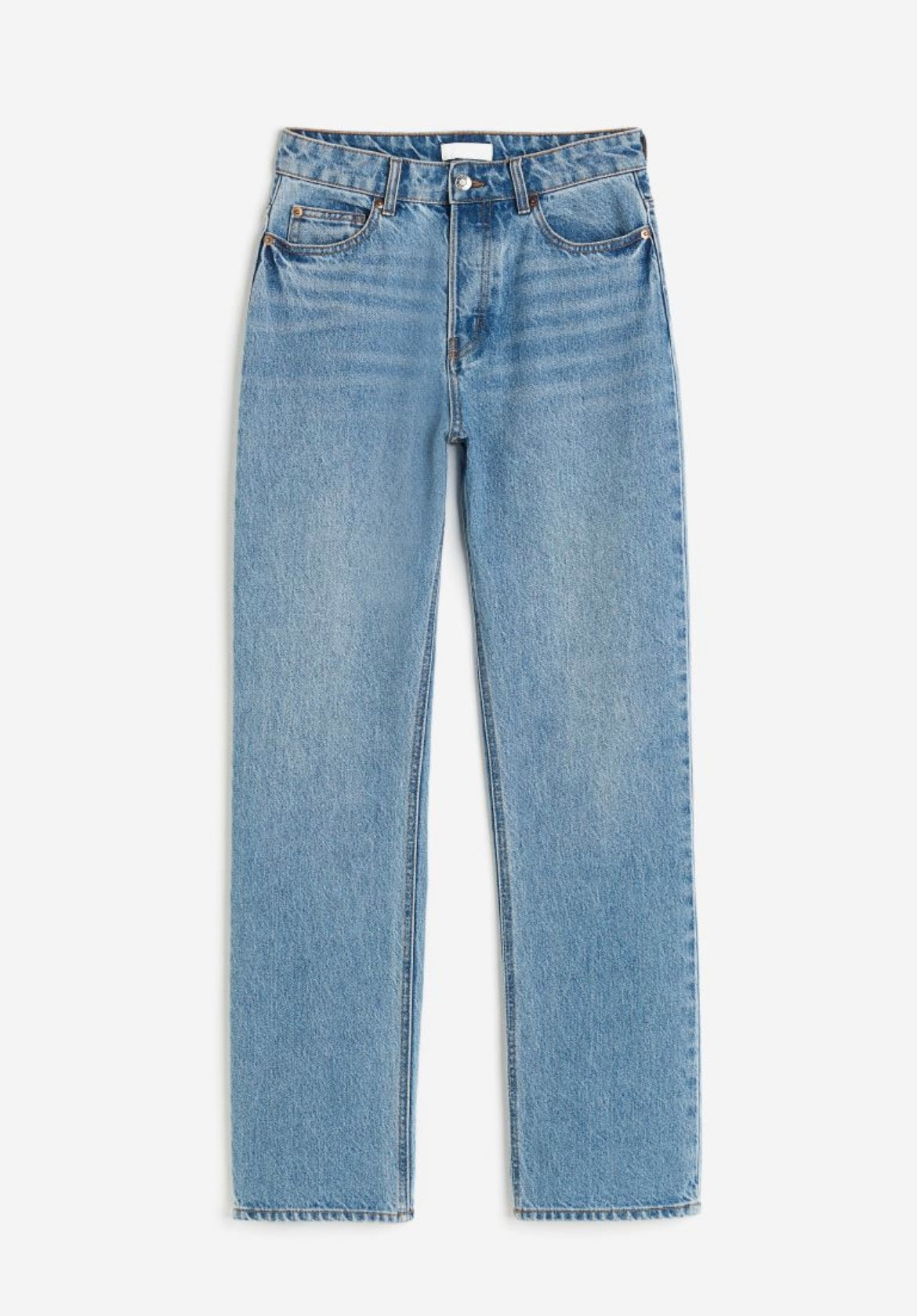 Straight fit mid blue jeans