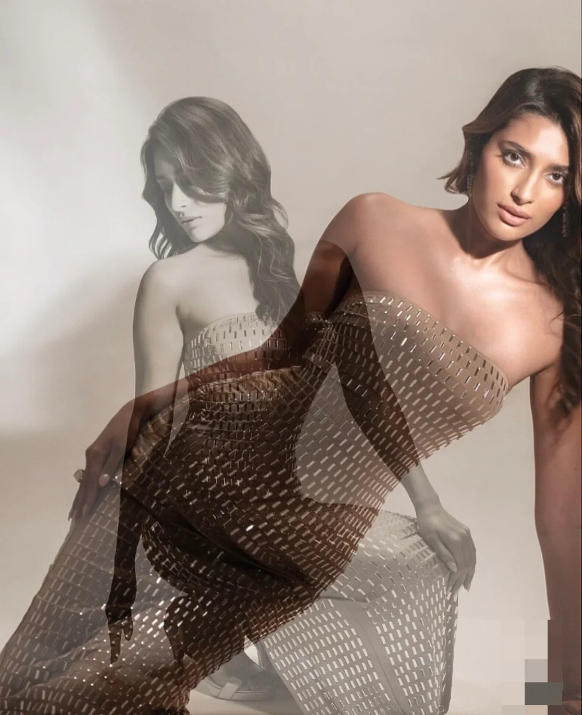 Midnight Mirage Stone Work Bodycon Party Wear Dress