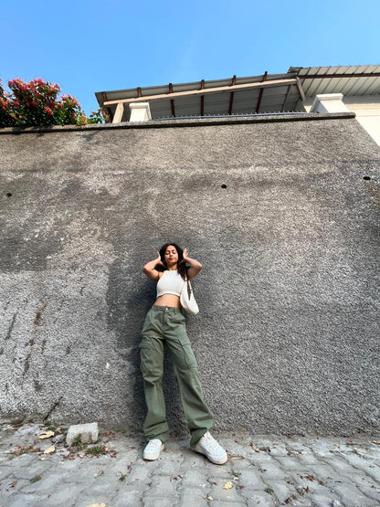 CARGO PANTS-OLIVE GREEN