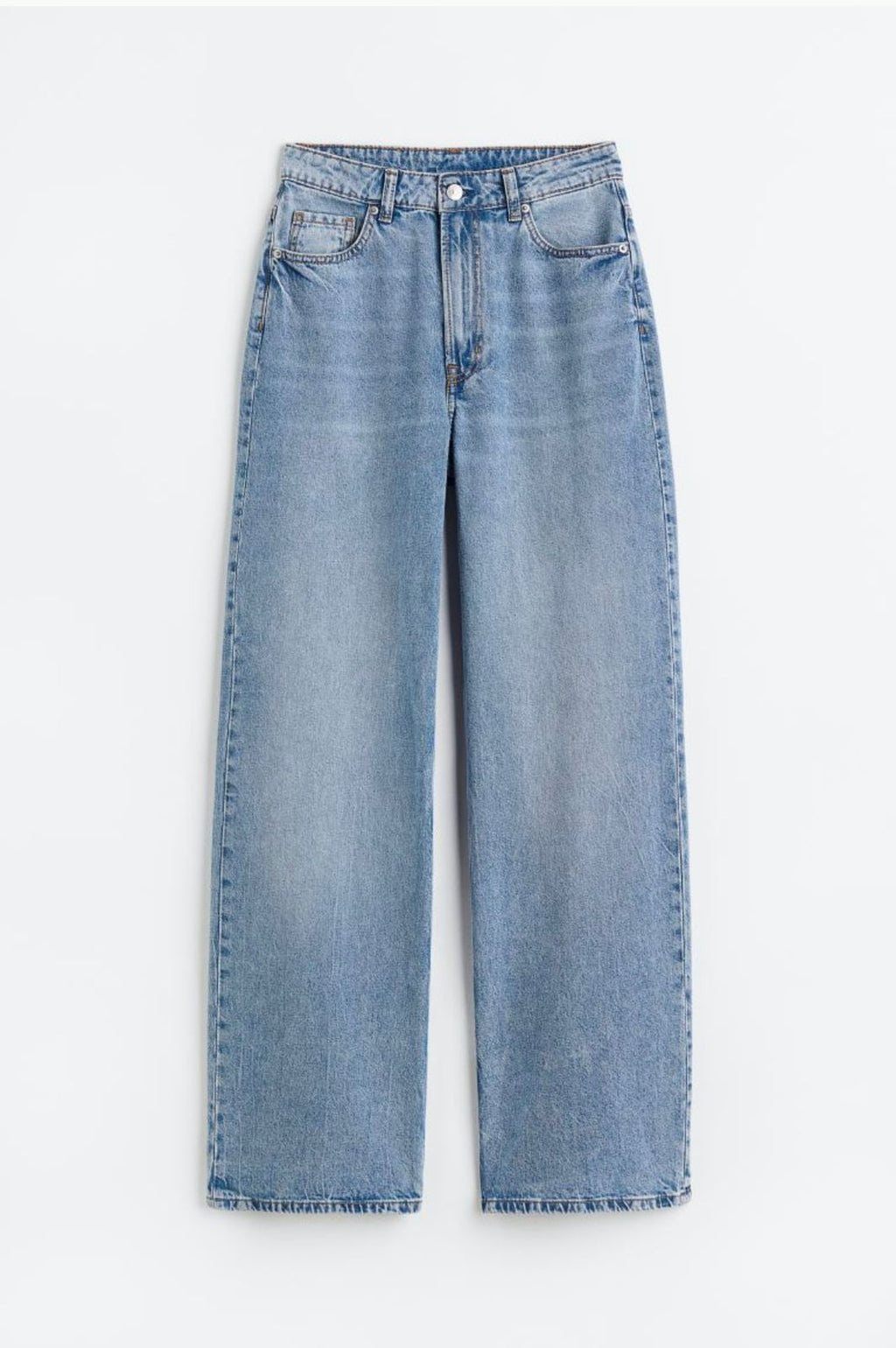 WIDE LEG MID BLUE JEANS