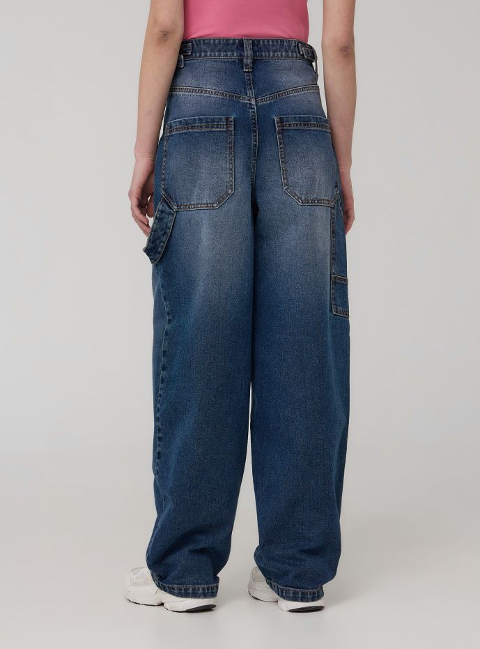 ADJUSTABLE HIGH WAISTED BALLOON FIT JEANS