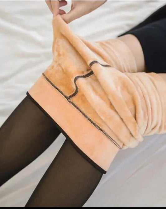 WOMEN'S BLACK FLEECE STOCKINGS