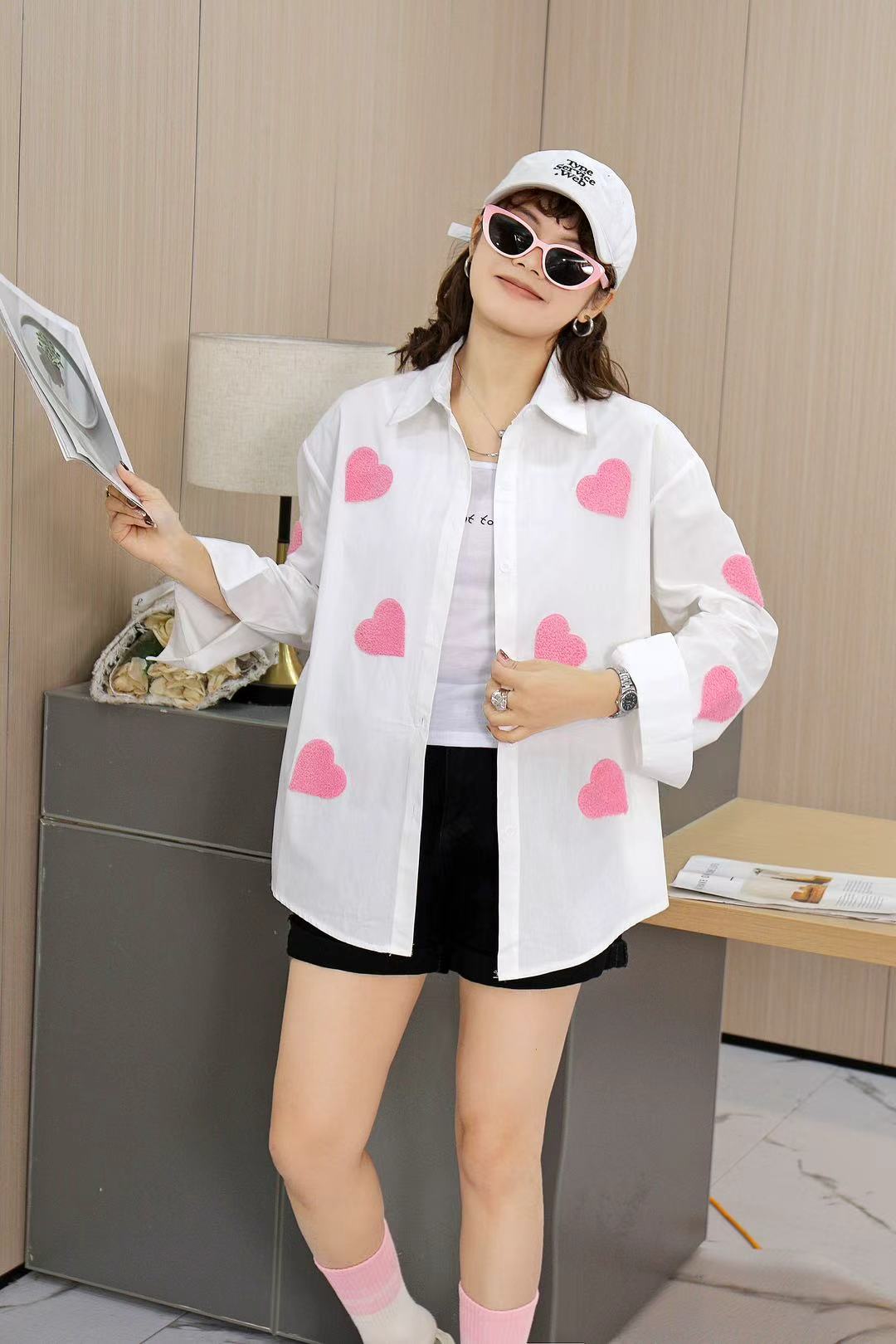 Cotton heart Oversized Shirts