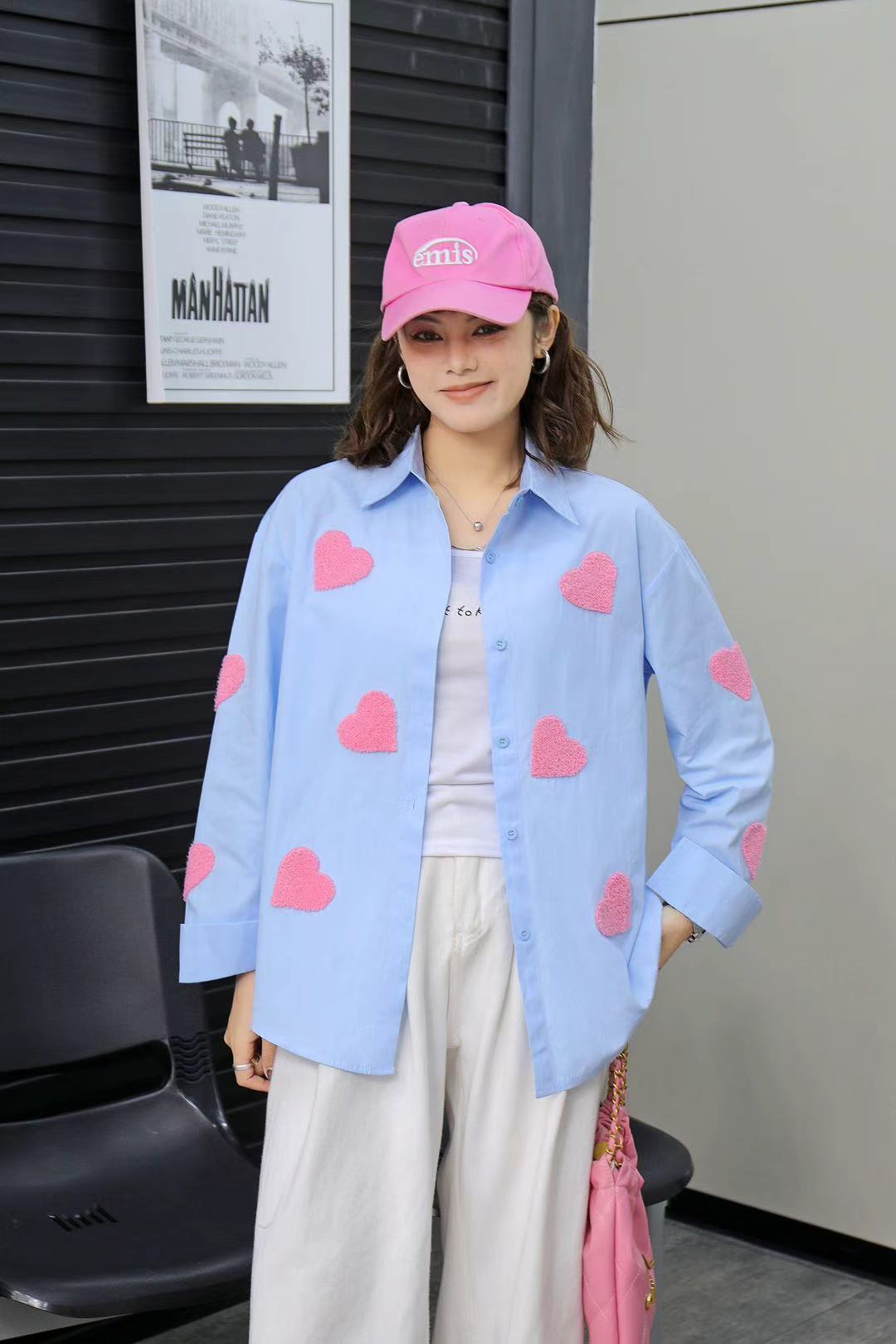 Cotton heart Oversized Shirts