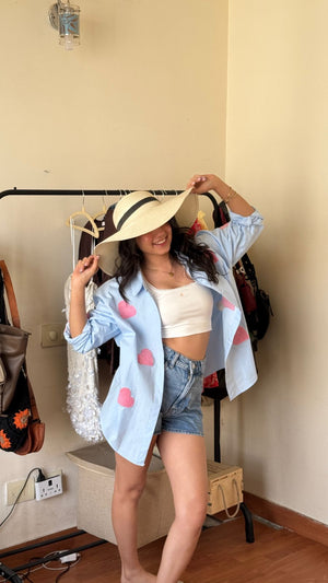 Poplin heart Oversized Shirts