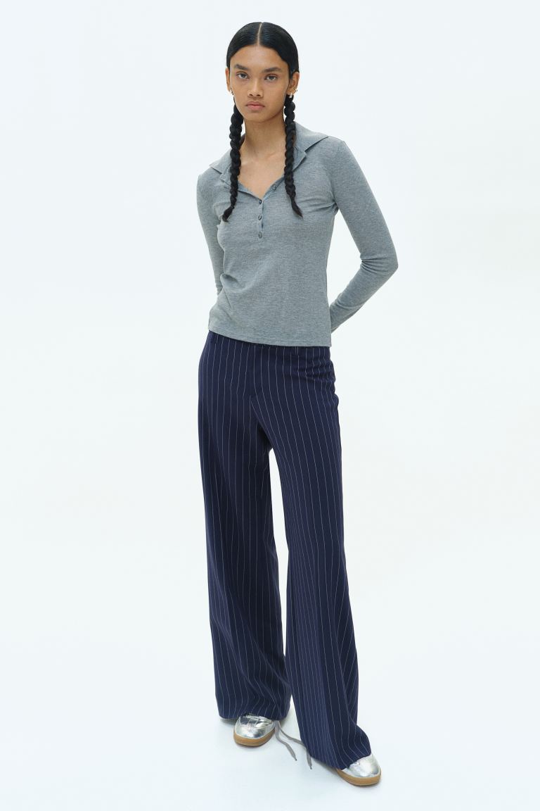 PINESTRIPED BLUE PANTS