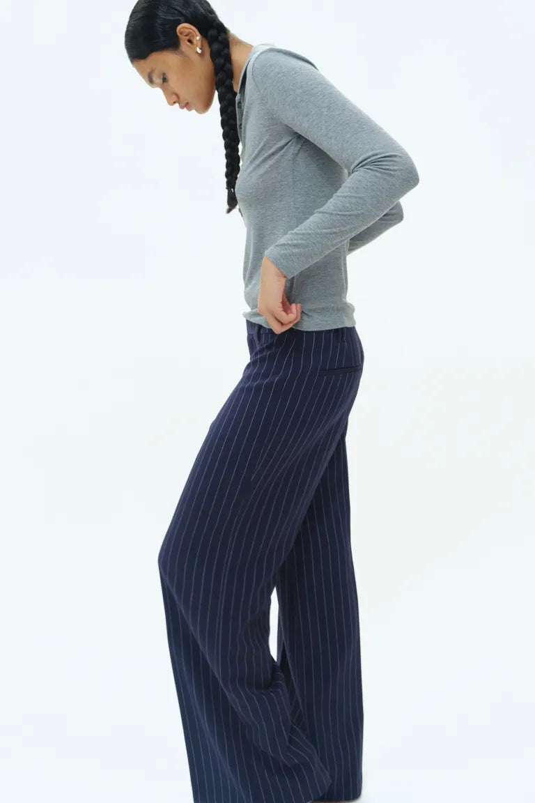 PINESTRIPED BLUE PANTS