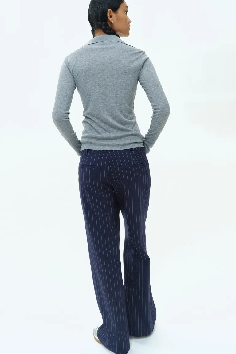 PINESTRIPED BLUE PANTS