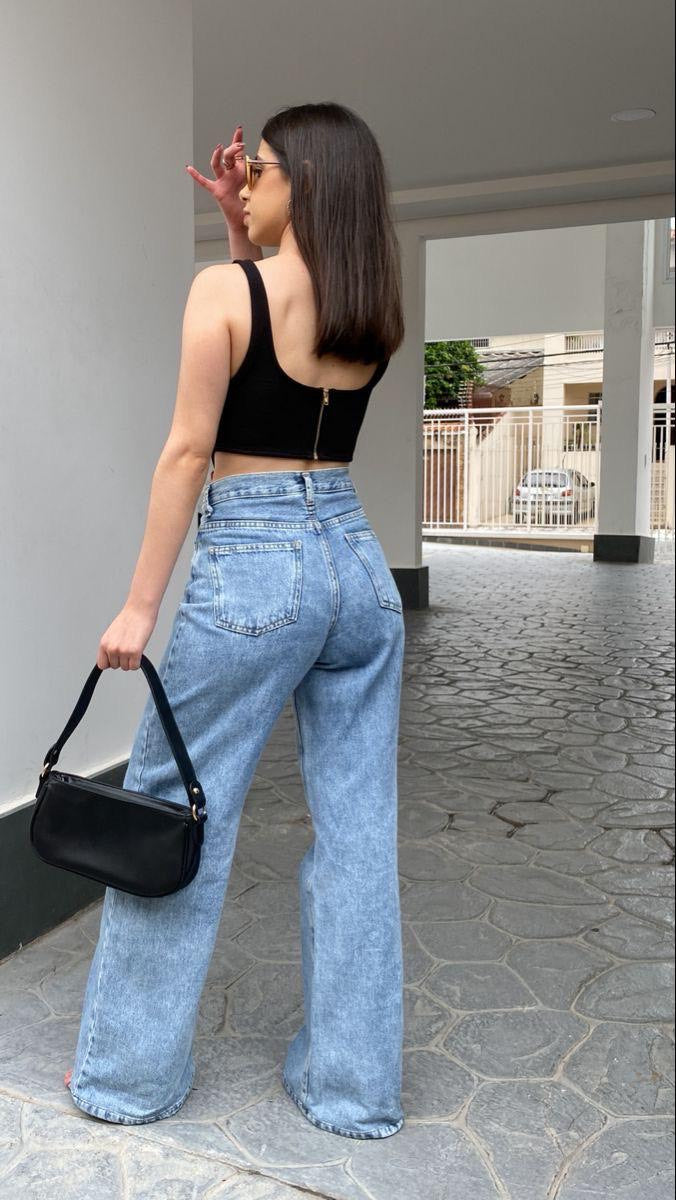 WIDE LEG DENIMS-SLATE WASH